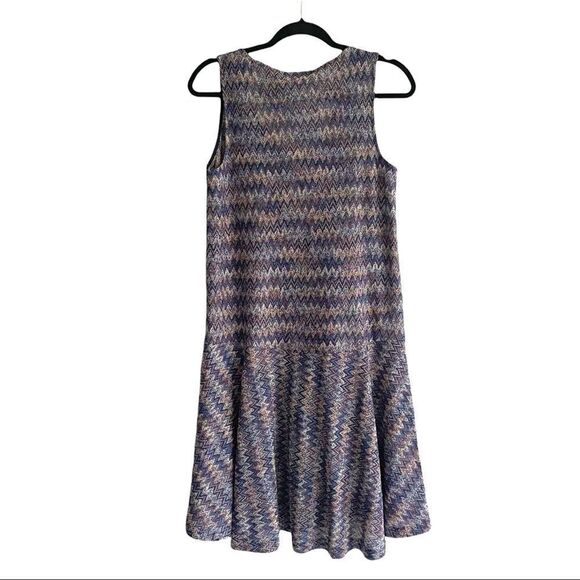 ANTHRO MAEVE Westwater Sleeveless Hi-Low Knit V-Neck Mini Dress Blue Pink M - Picture 13 of 14
